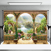 Lofaris Garden Manor Floral Mountain Photography Backdrop